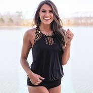 front and back of monogrammed tankini