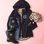 black lightweight rain jacket flatlay