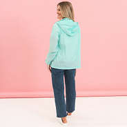 mint lightweight rain jacket - back view