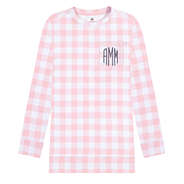 Monogrammed Gingham Sweatshirt in Pink