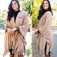 camel lsu poncho wrap front and side