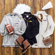 lsu crewneck sweatshirt, fleece pullover, & popover