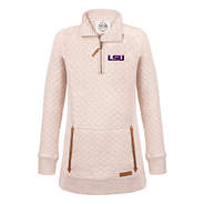 lsu quilted pullover sweatshirt in oatmeal