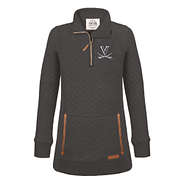 uva quilted pullover sweatshirt in charcoal