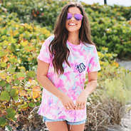 monogrammed tie dye pocket tshirt
