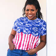 monogrammed usa pocket t-shirt with front tuck