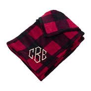 monogrammed buffalo plaid blanket