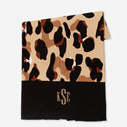 monogrammed beach towel in classic cheetah
