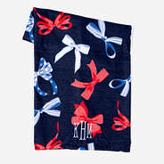 Monogrammed Beach Towel in Patriotic Bows