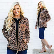 leopard print fleece jacket split image