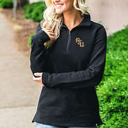 black fsu logo zip pullover