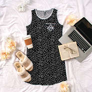 dottie monogrammed tank sleep dress with laptop, book and slippers