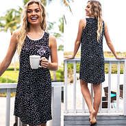 front and back of dottie monogrammed tank sleep dress