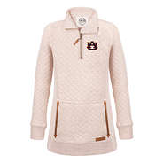 auburn quilted pullover sweatshirt in oatmeal