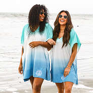 seafoam dip dye cover up duo