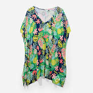 monogrammed swimsuit cover up in navy tropical