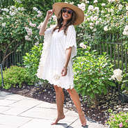 metallic dottie leopard personalized bathing suit cover up with hat