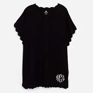 black bathing suit cover up with monogram