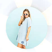 navy seersucker nantucket cover up on emily