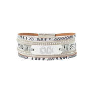 monogrammed snakeskin bar bracelet