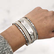 girl wearing Snakeskin Bar Bracelet