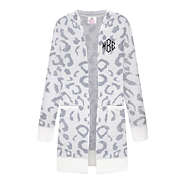 monogrammed leopard cardigan