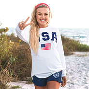 usa long sleeve tee and lounge shorts