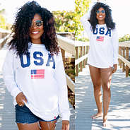 white usa graphic t-shirt