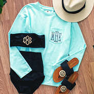 mint monogrammed sweatshirt with swim