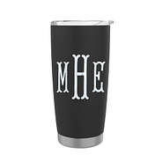 monogrammed stainless steel tumbler in black