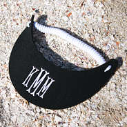 black monogrammed sun visor in sand