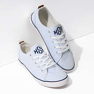 monogrammed seersucker sneakers