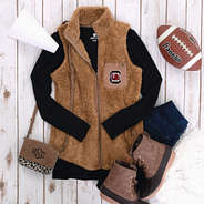 camel south carolina gamecocks sherpa vest