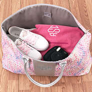 inside of monogrammed watercolor weekender