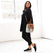 white leopard backpack purse on julia