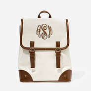 Monogrammed Ivory Backpack Purse