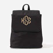 monogrammed backpack purse in-black