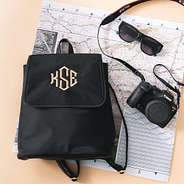 personalized black backpack purse