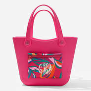 monogrammed waterproof bag in pink island sunset