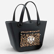 monogrammed waterproof beach bag in black