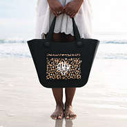 black waterproof tote and white cover up