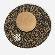 Monogrammed Sun Hat in Tan Leopard