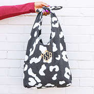 black oversized leopard print hobo bag