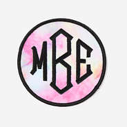 monogrammed patch in tie dye