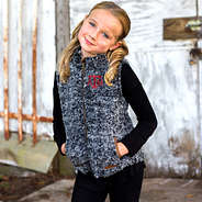 youth girls texas a&m heathered sherpa vest with leggings