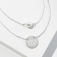 Monogrammed Layered Pearl Necklace