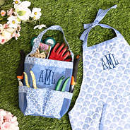 blue shells caddy with apron