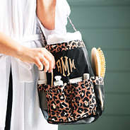 monogrammed cheetah caddy with robe