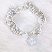 monogrammed pendant bracelets in silver
