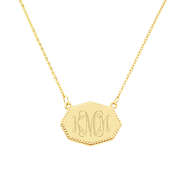 Monogrammed Octagon Necklace in Gold